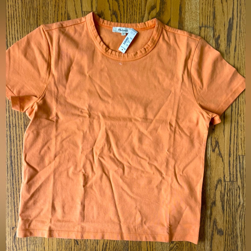 NWT Madewell Perfect  Crew Neck Tee in Apricot.  Size Medium. - Picture 8 of 10